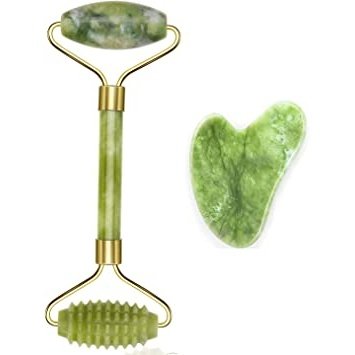 Jade Roller, Gua Sha Lymphatic Drainage Set